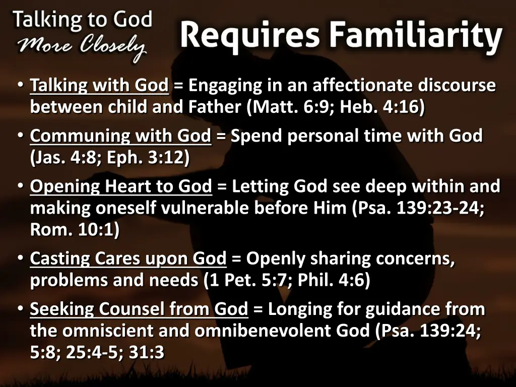 talking with god engaging in an affectionate