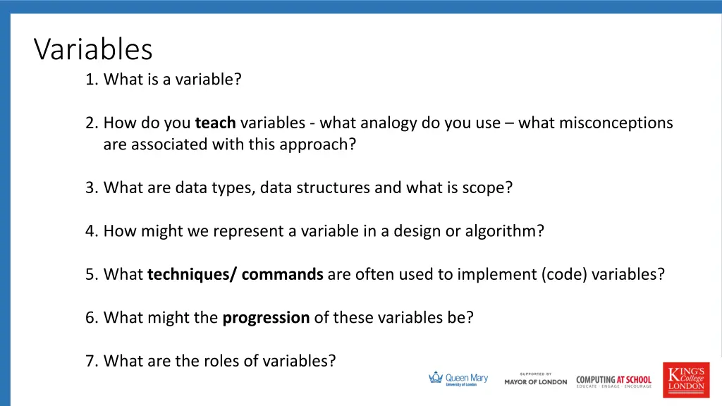 variables 1 what is a variable