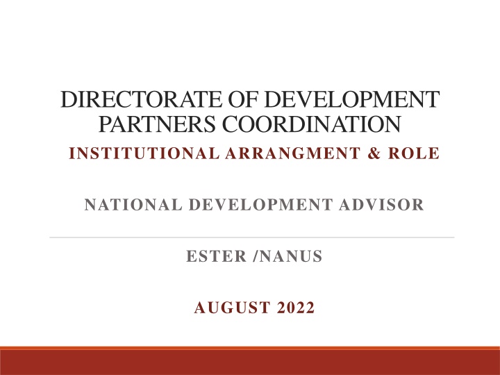 directorate of development partners coordination