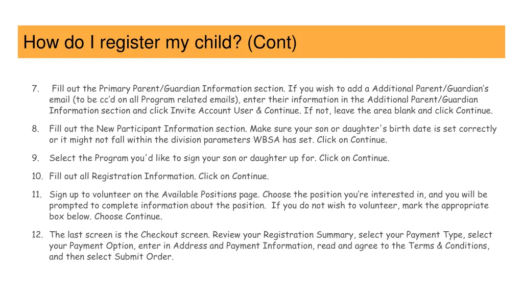 how do i register my child cont