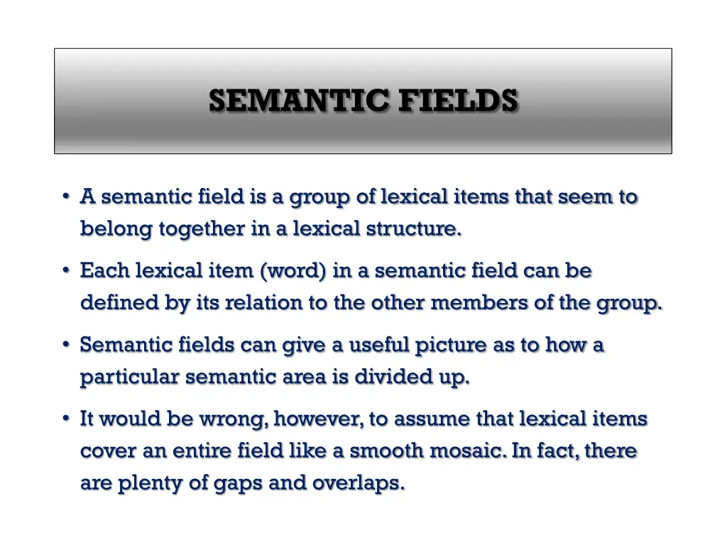 semantic fields 1