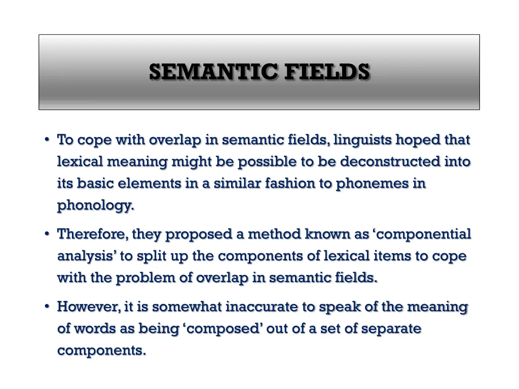 semantic fields 2