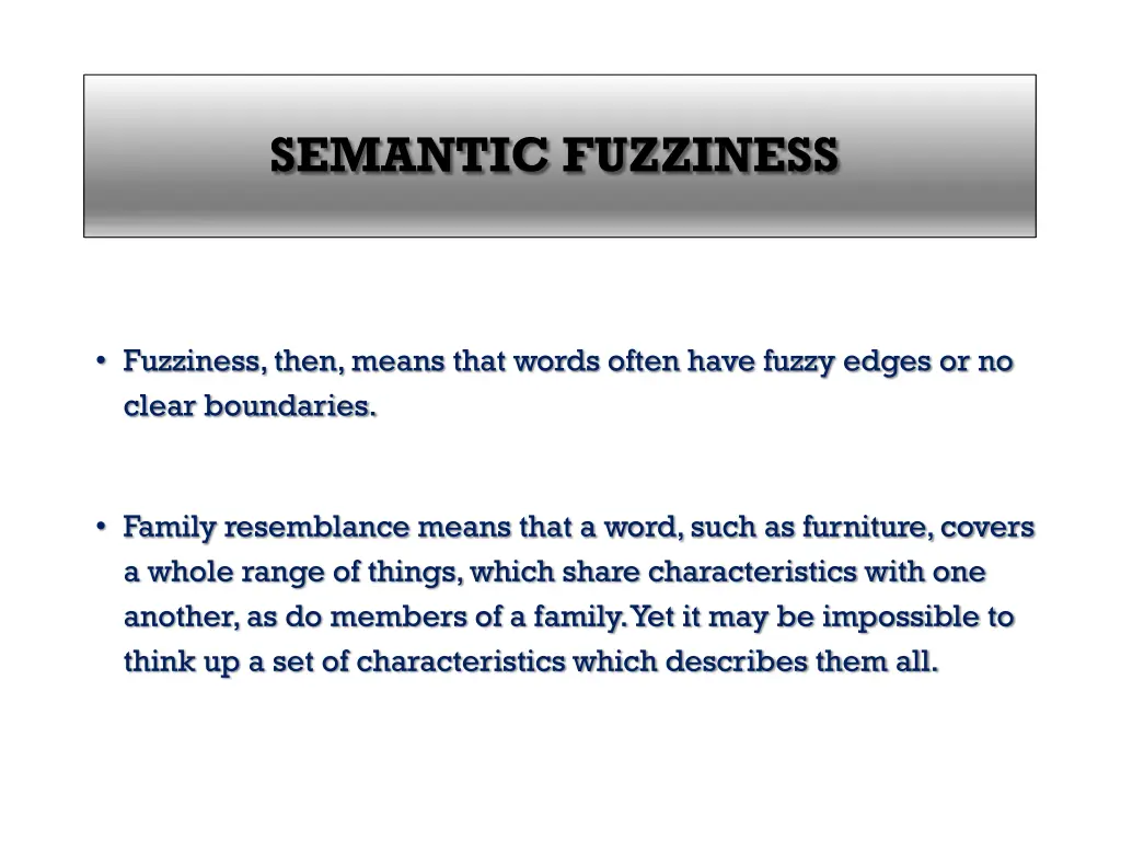 semantic fuzziness 1