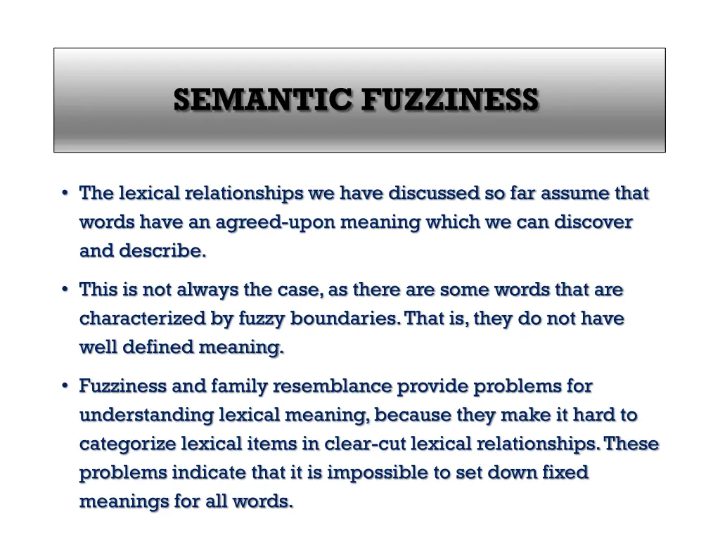 semantic fuzziness