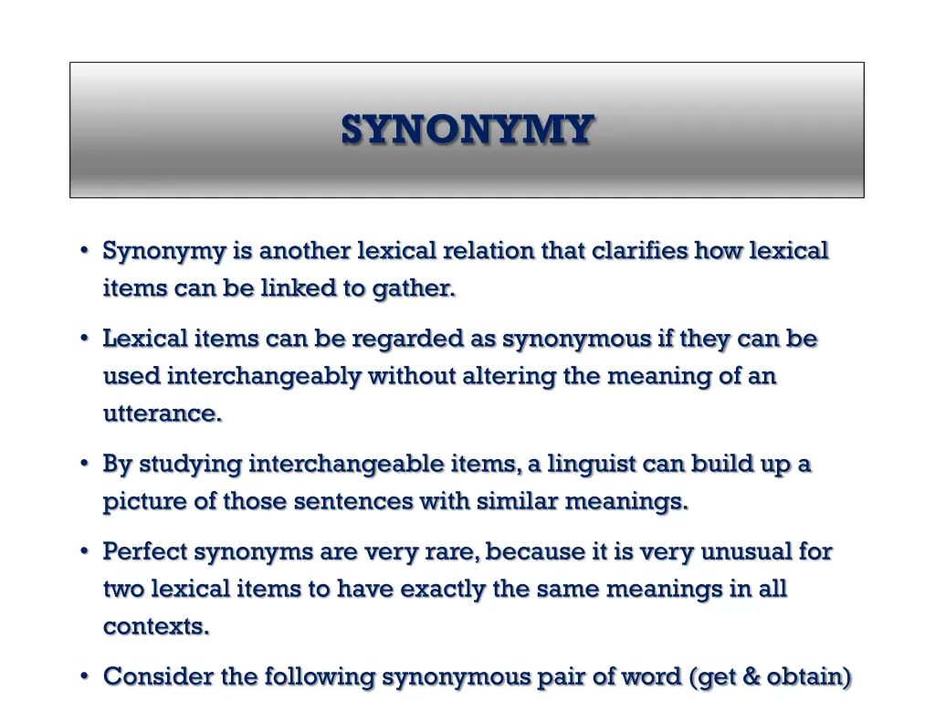 synonymy