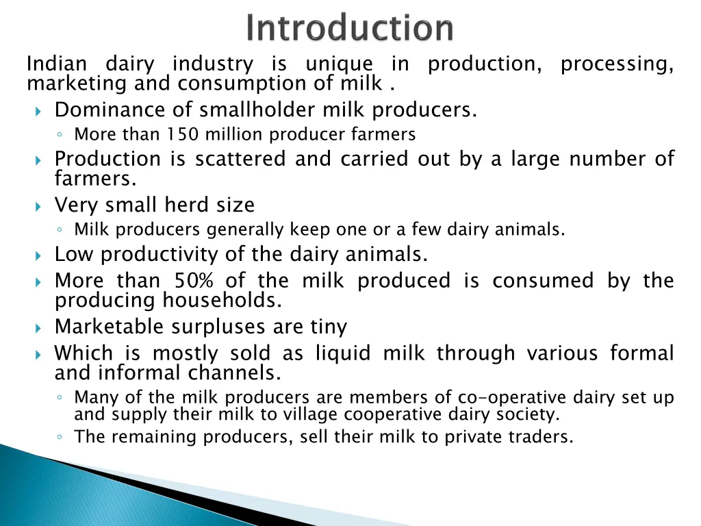 indian dairy industry is unique in production