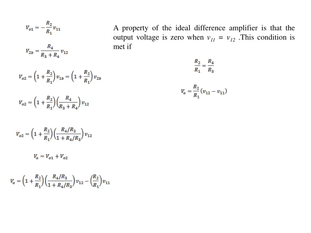 a property of the ideal difference amplifier