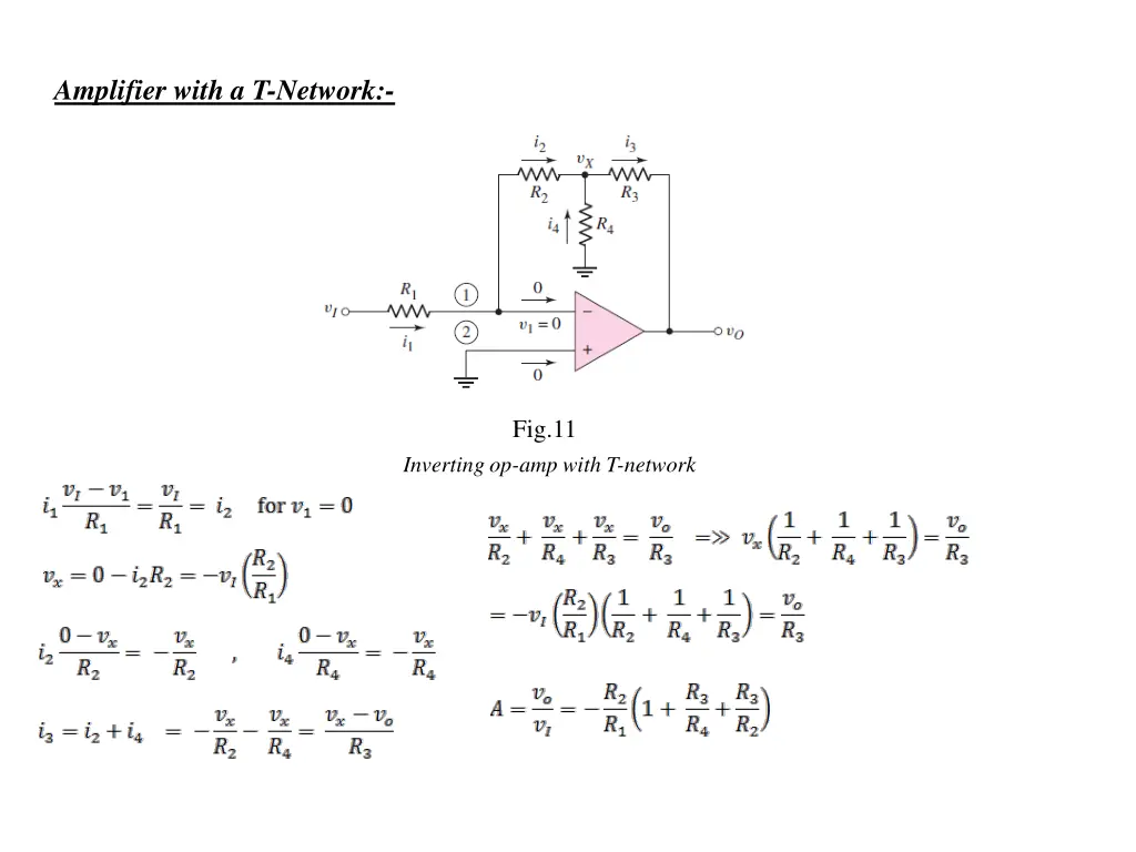 amplifier with a t network