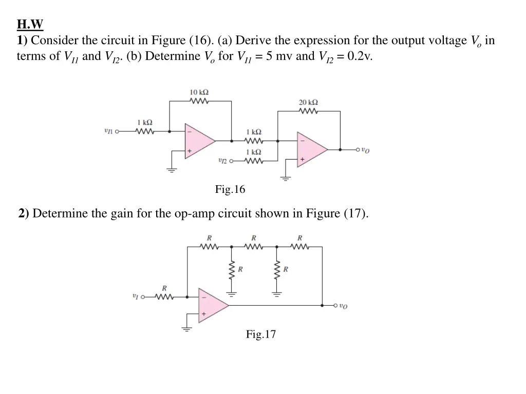 h w 1 consider the circuit in figure 16 a derive