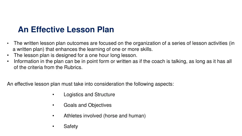 an effective lesson plan