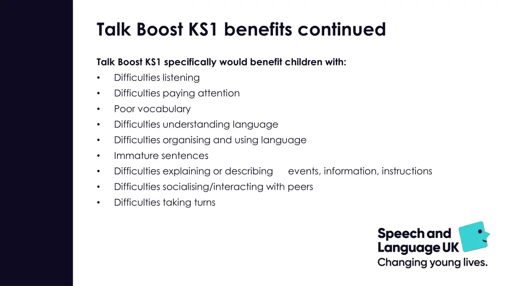 talk boost ks1 benefits continued