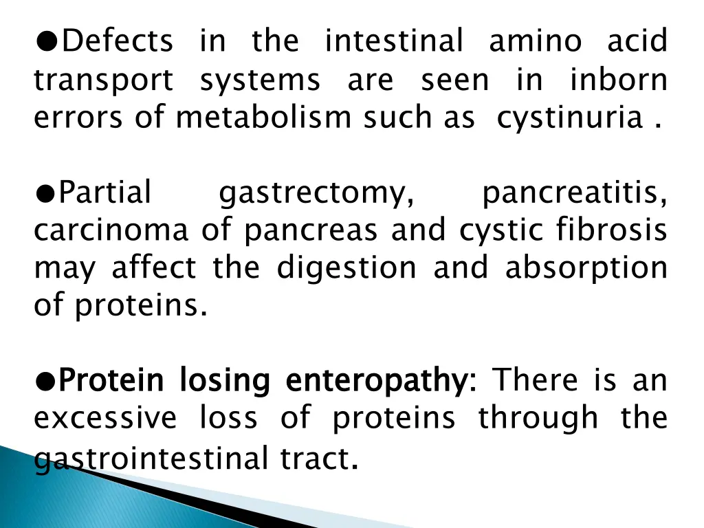 defects in the intestinal amino acid transport