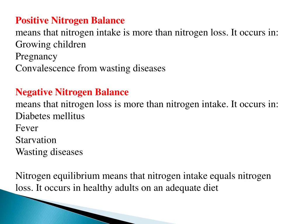 positive nitrogen balance means that nitrogen