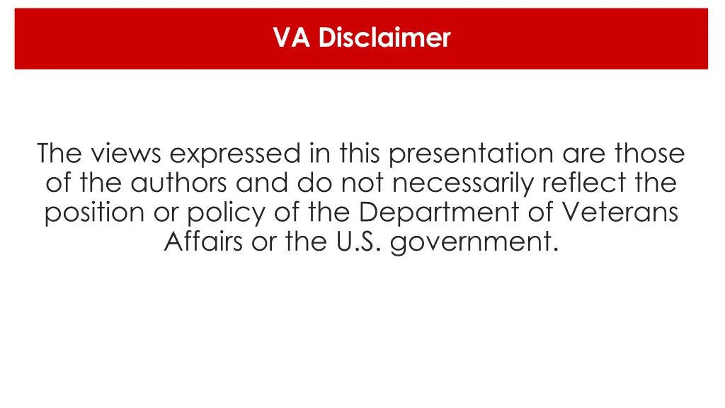 va disclaimer