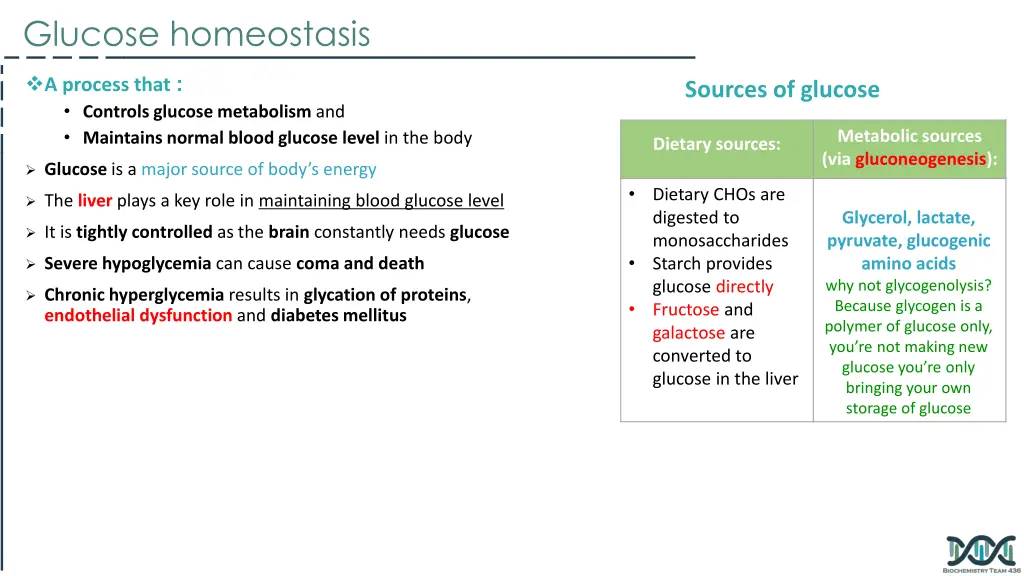 glucose homeostasis