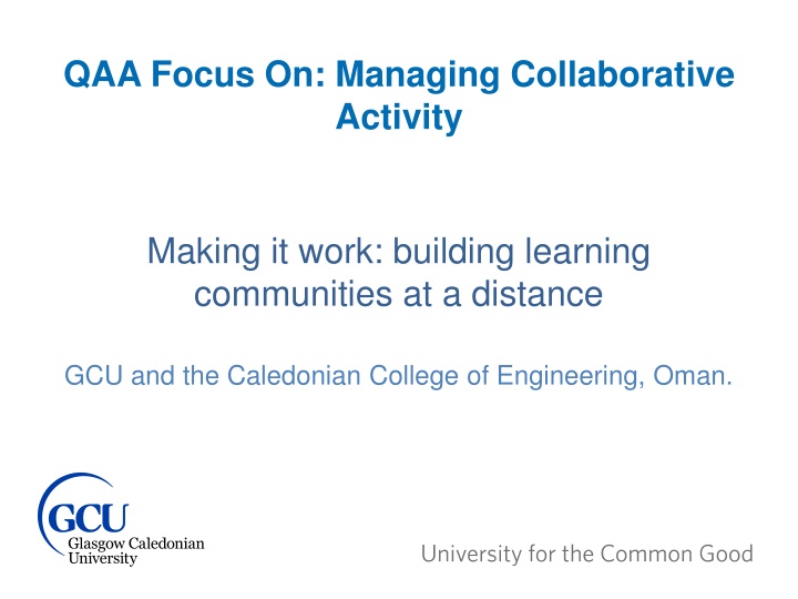 qaa focus on managing collaborative activity