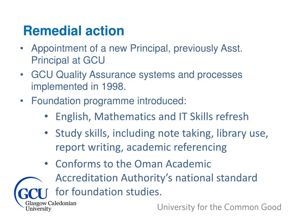 remedial action appointment of a new principal