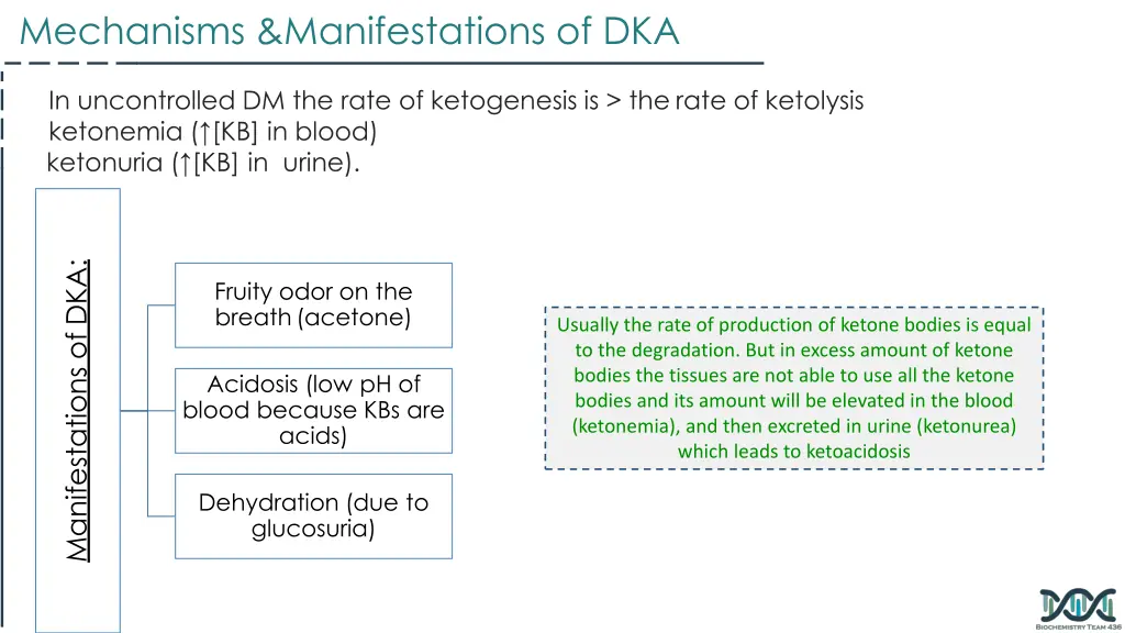 mechanisms manifestations of dka