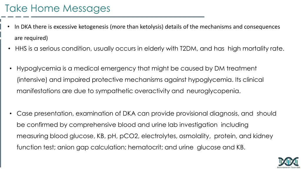 take home messages 1