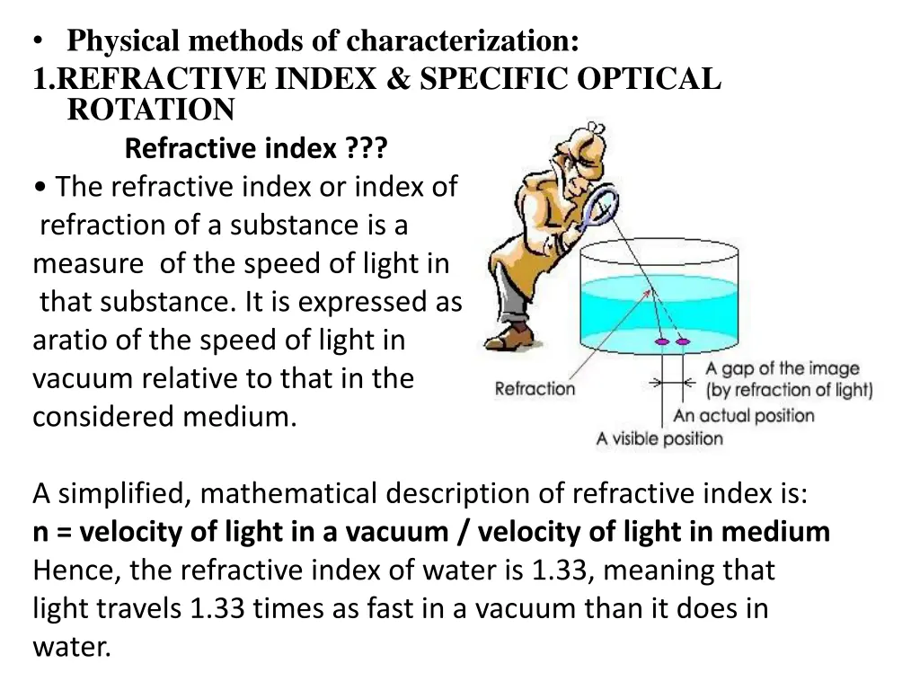 physical methods of characterization 1 refractive