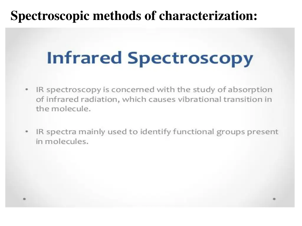 spectroscopic methods of characterization