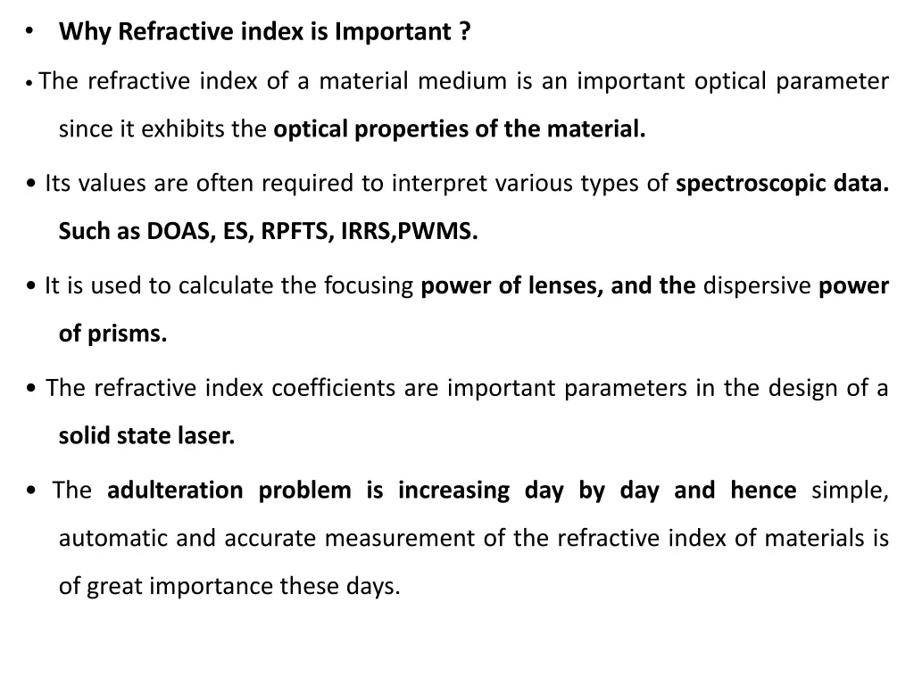 why refractive index is important