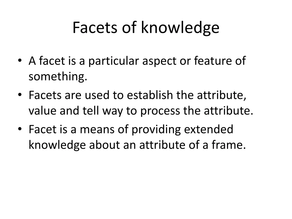 facets of knowledge