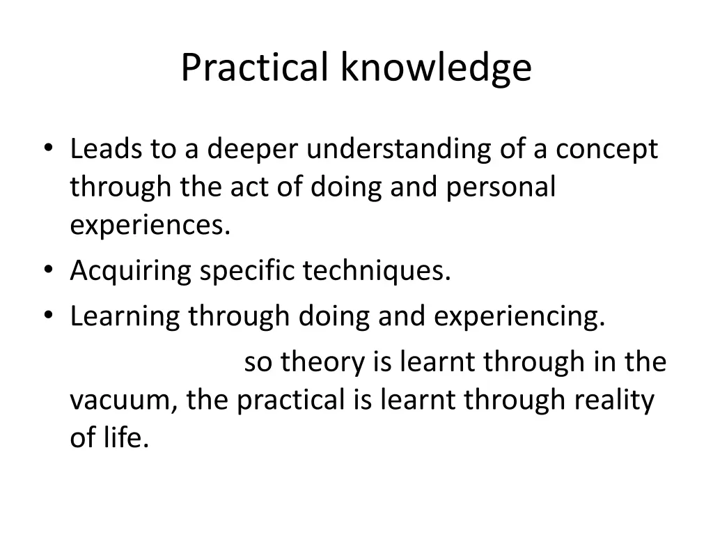 practical knowledge