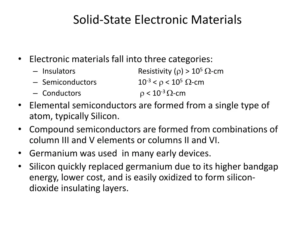 solid state electronic materials