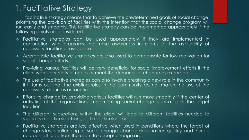 1 facilitative strategy