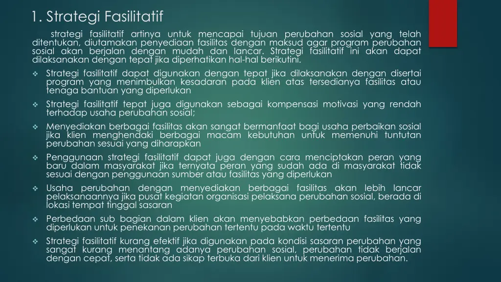 1 strategi fasilitatif strategi fasilitatif