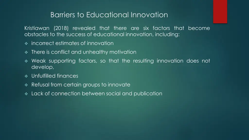 barriers to educational innovation