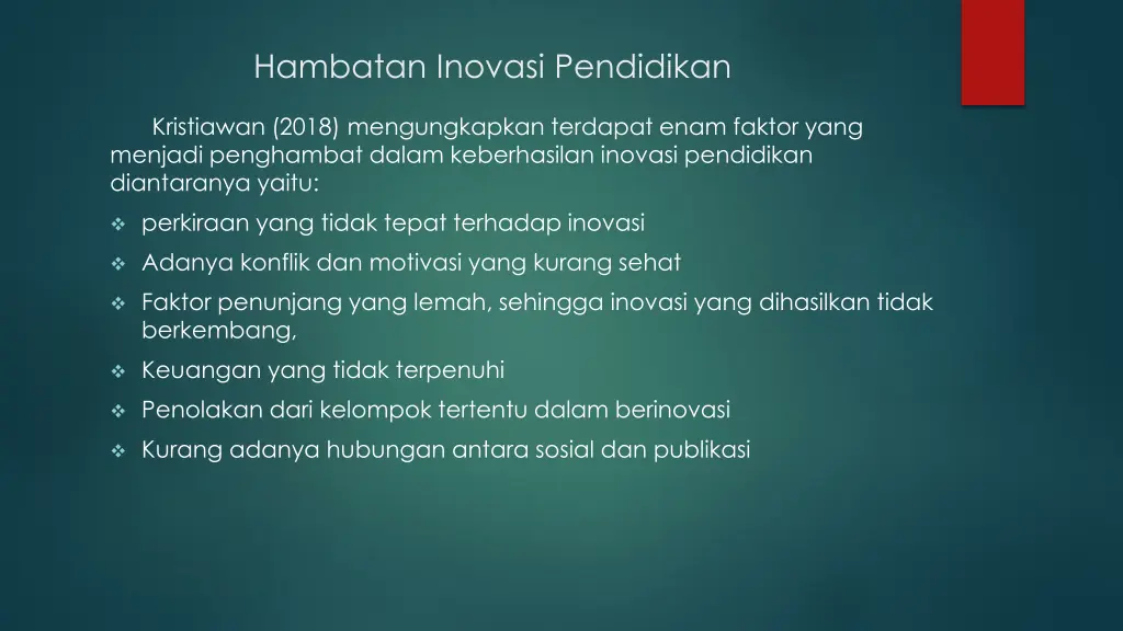 hambatan inovasi pendidikan