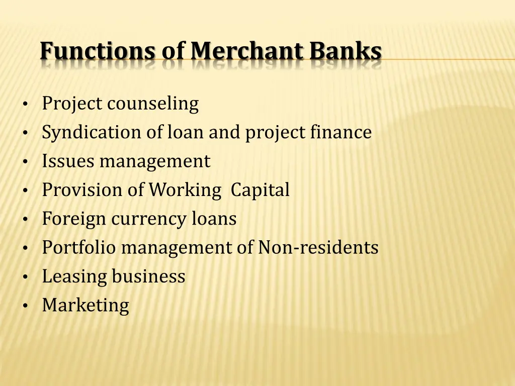 functions of merchant banks