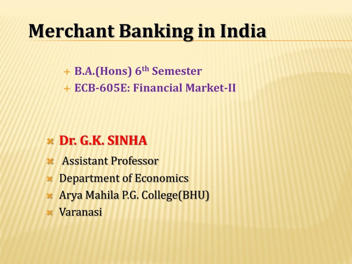 merchant banking in india