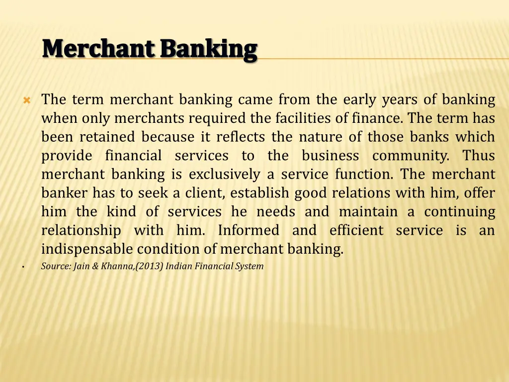 merchant banking