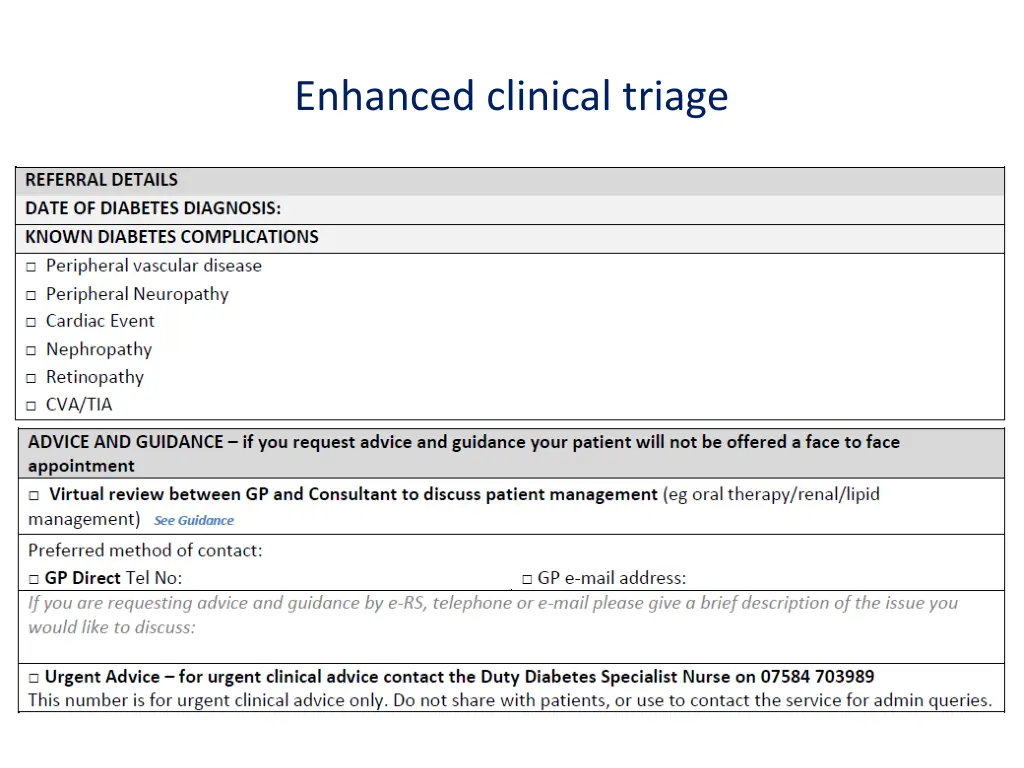 enhanced clinical triage