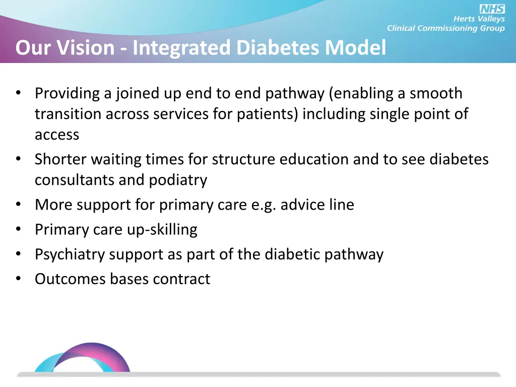 our vision integrated diabetes model