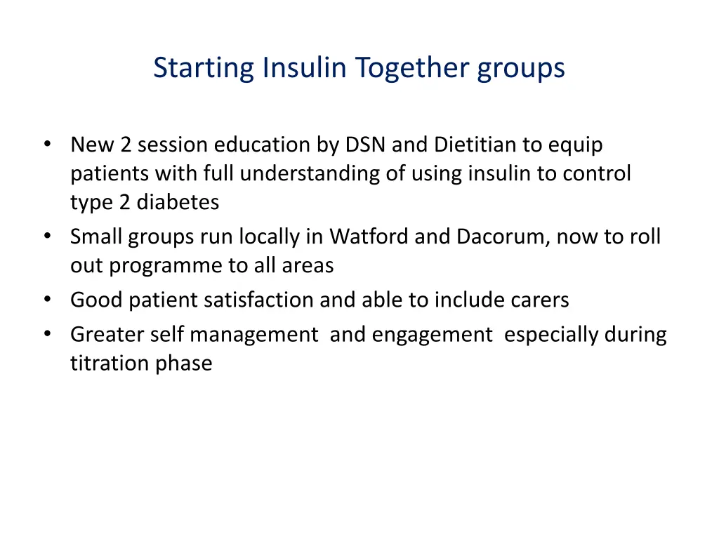 starting insulin together groups