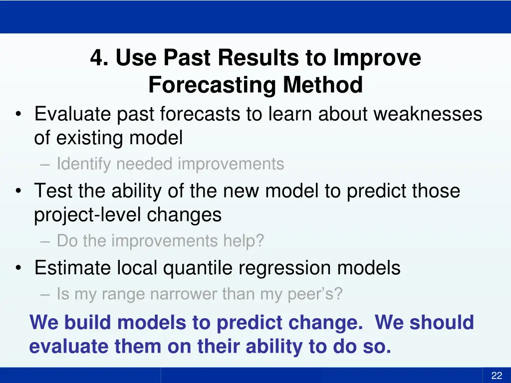 4 use past results to improve forecasting method