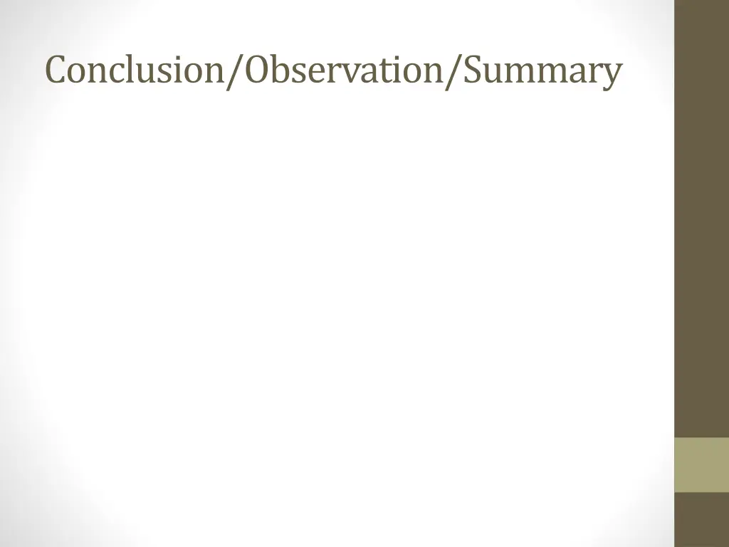 conclusion observation summary