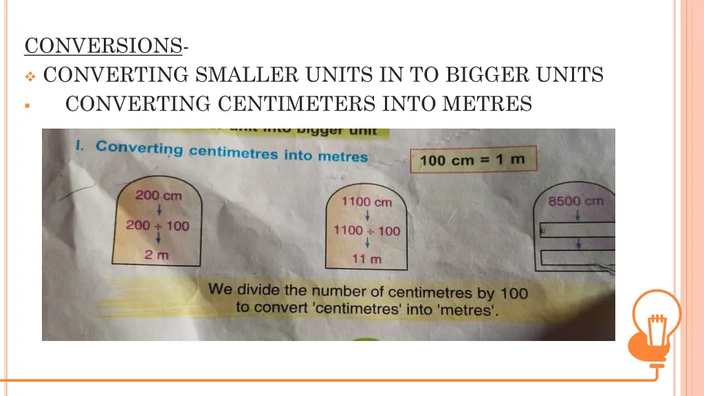 conversions converting smaller units in to bigger