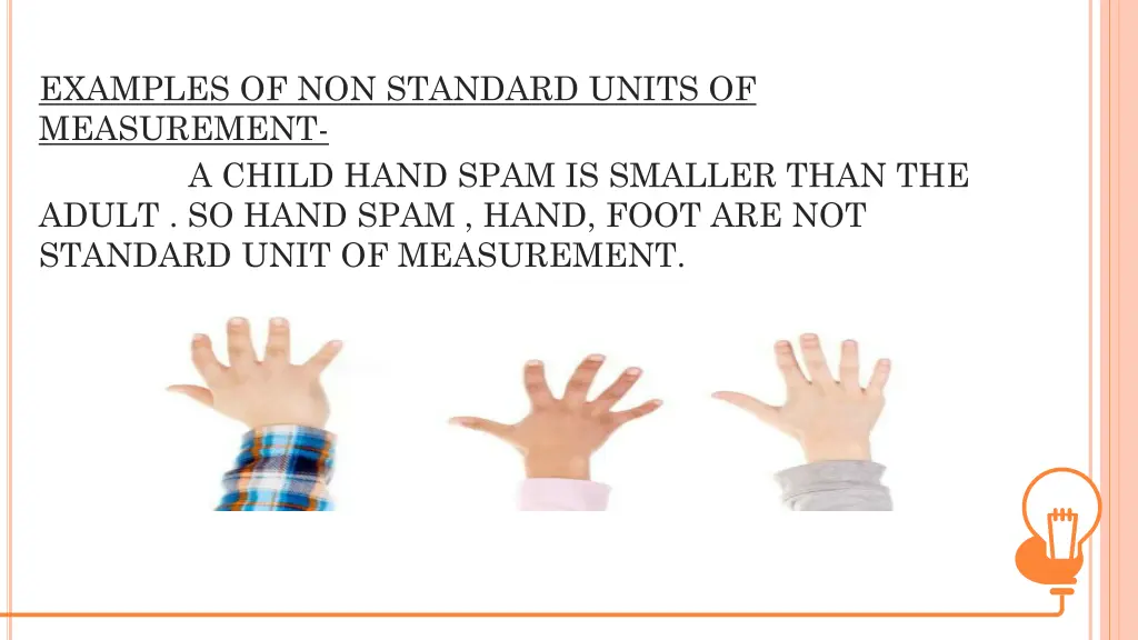 examples of non standard units of measurement