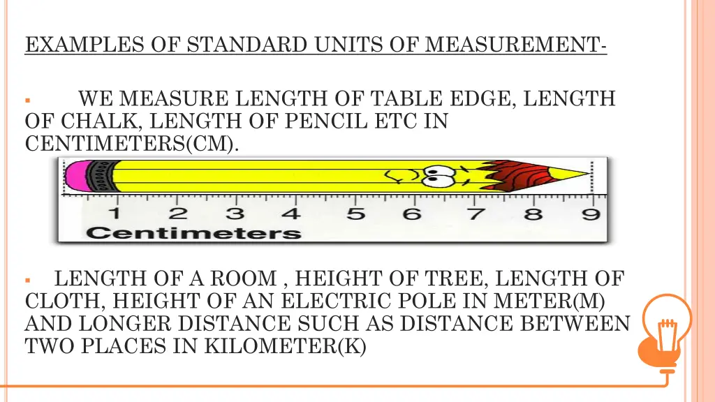 examples of standard units of measurement