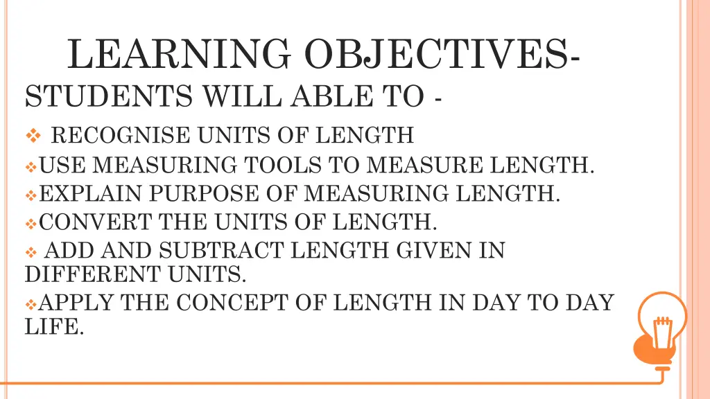 learning objectives students will able