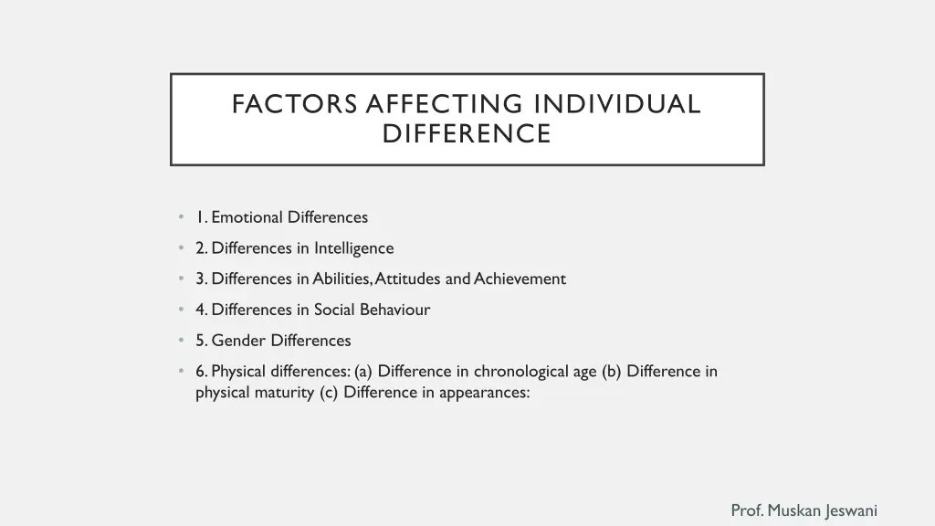 factors affecting individual difference