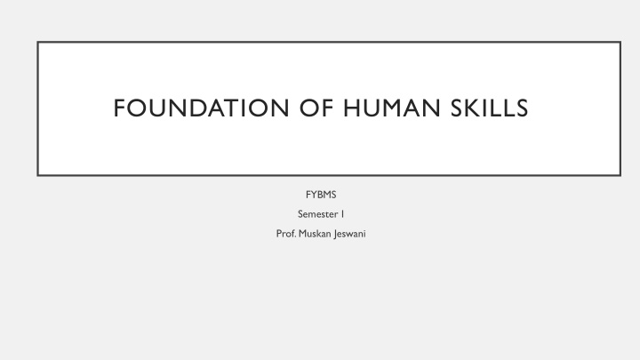 foundation of human skills