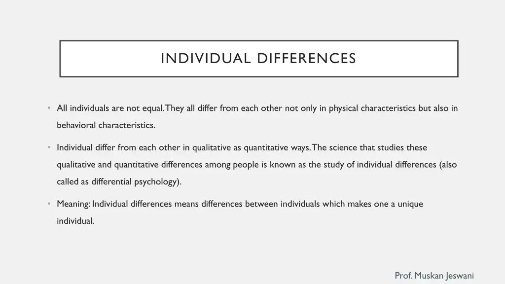 individual differences