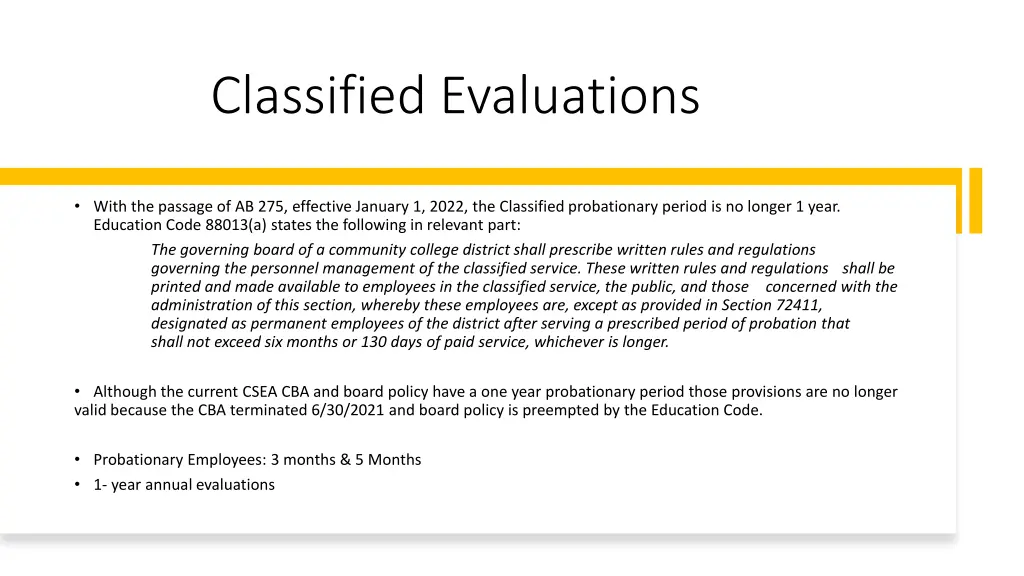 classified evaluations