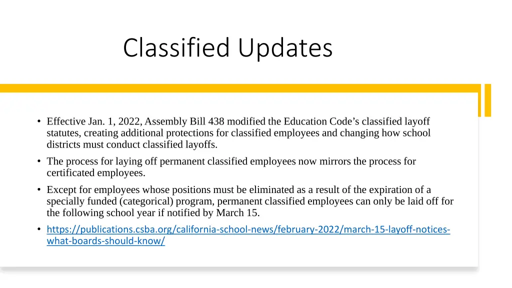 classified updates